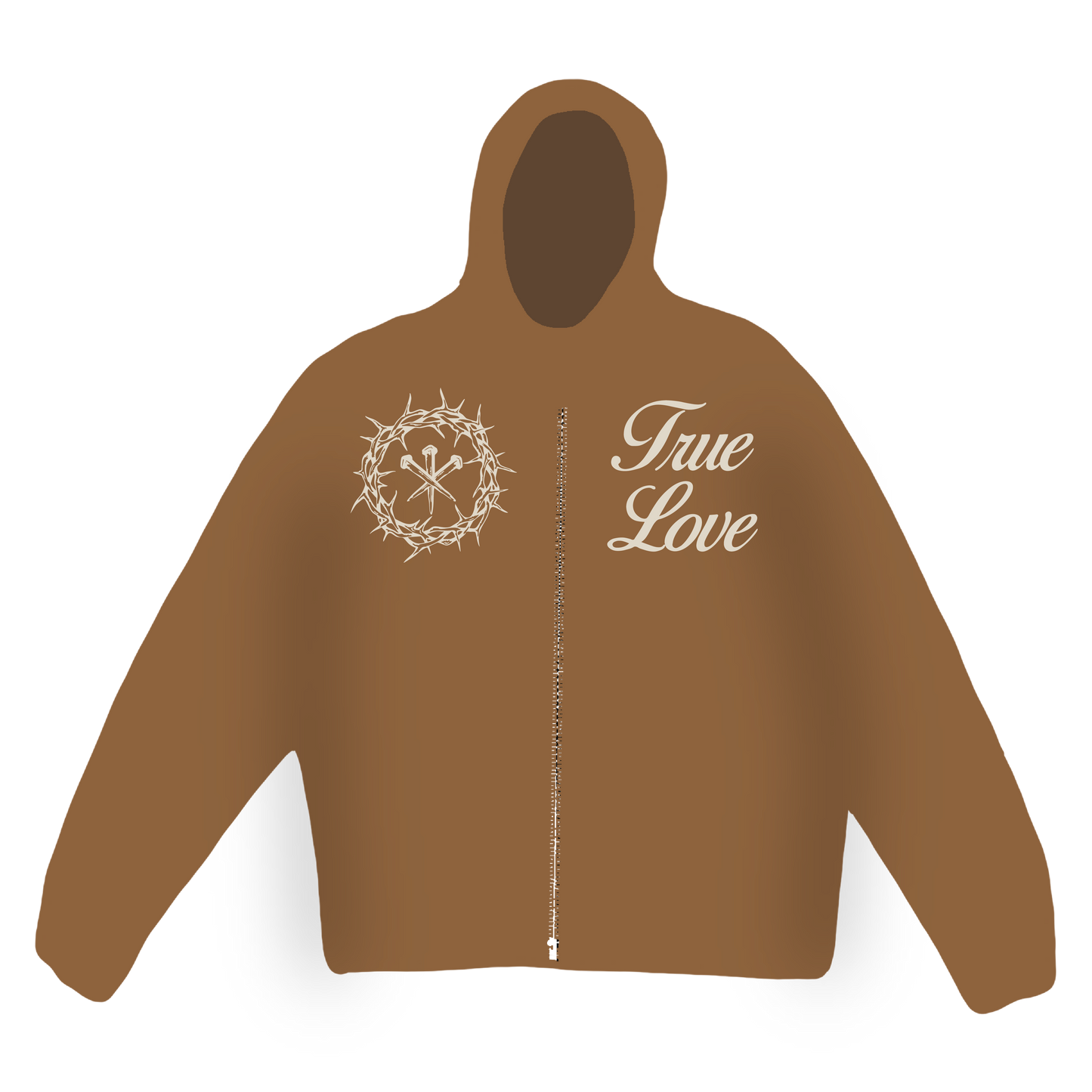 True Love Zip-Up - Brown