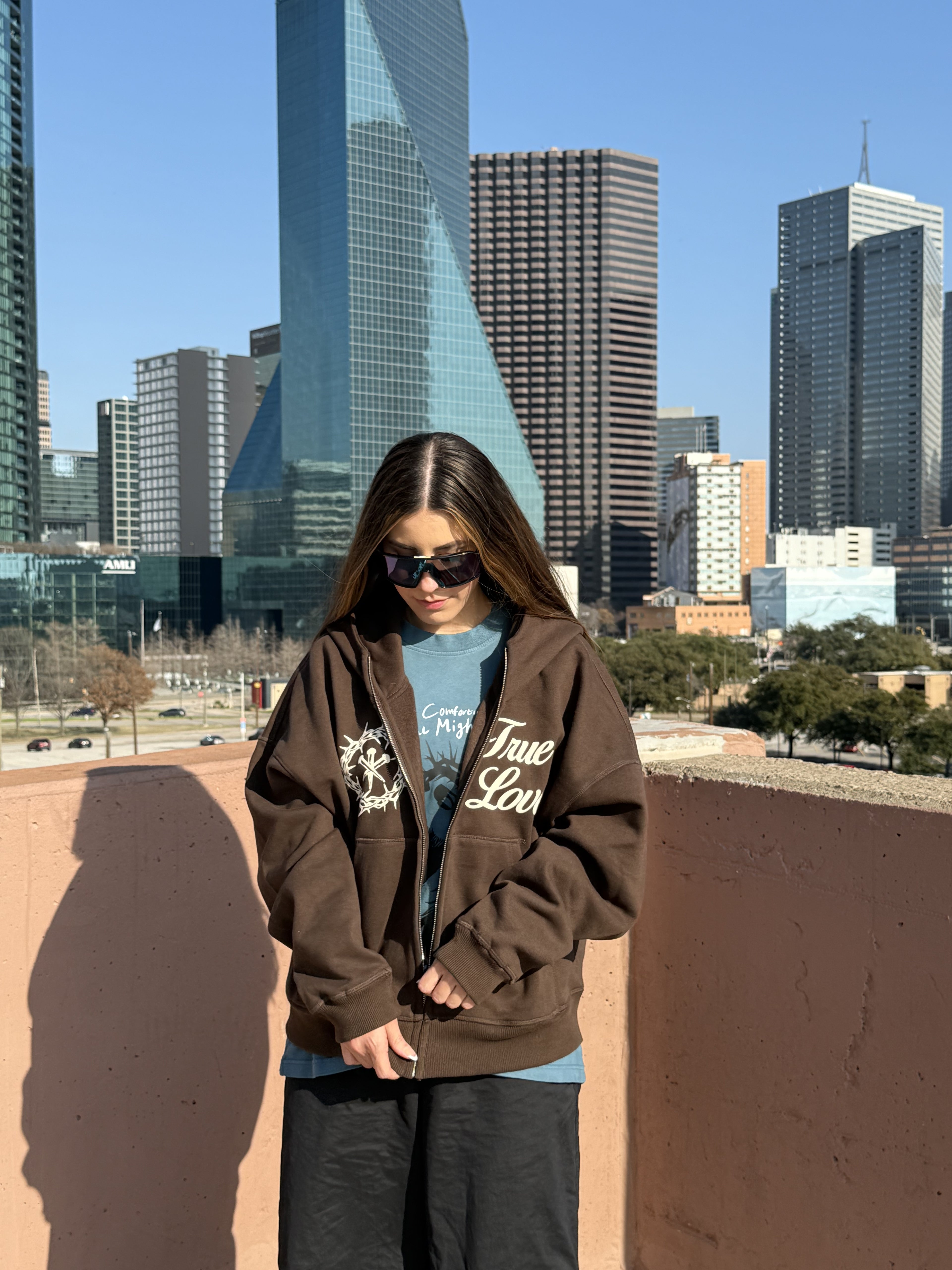 True Love Zip-Up - Brown