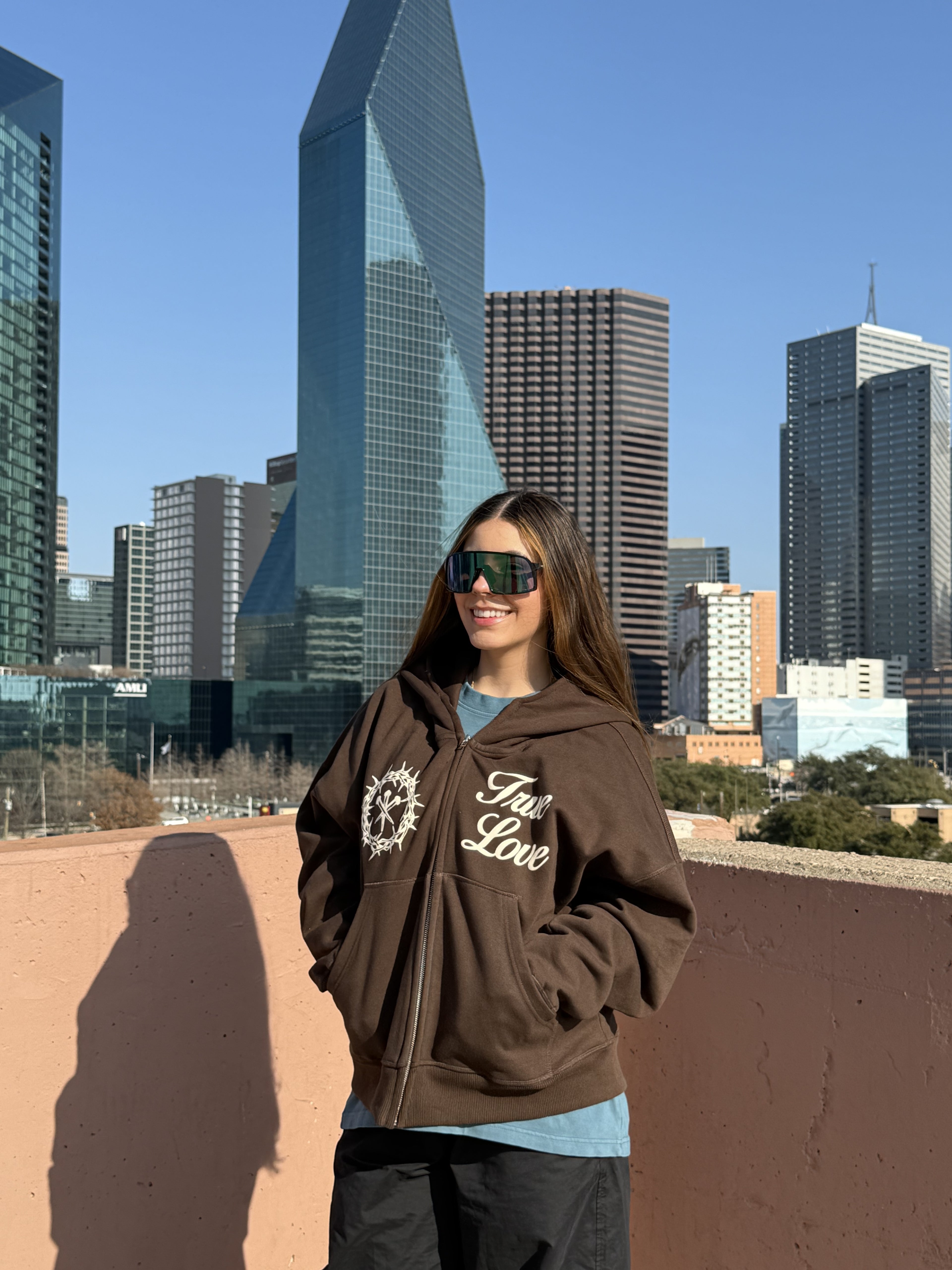 True Love Zip-Up - Brown