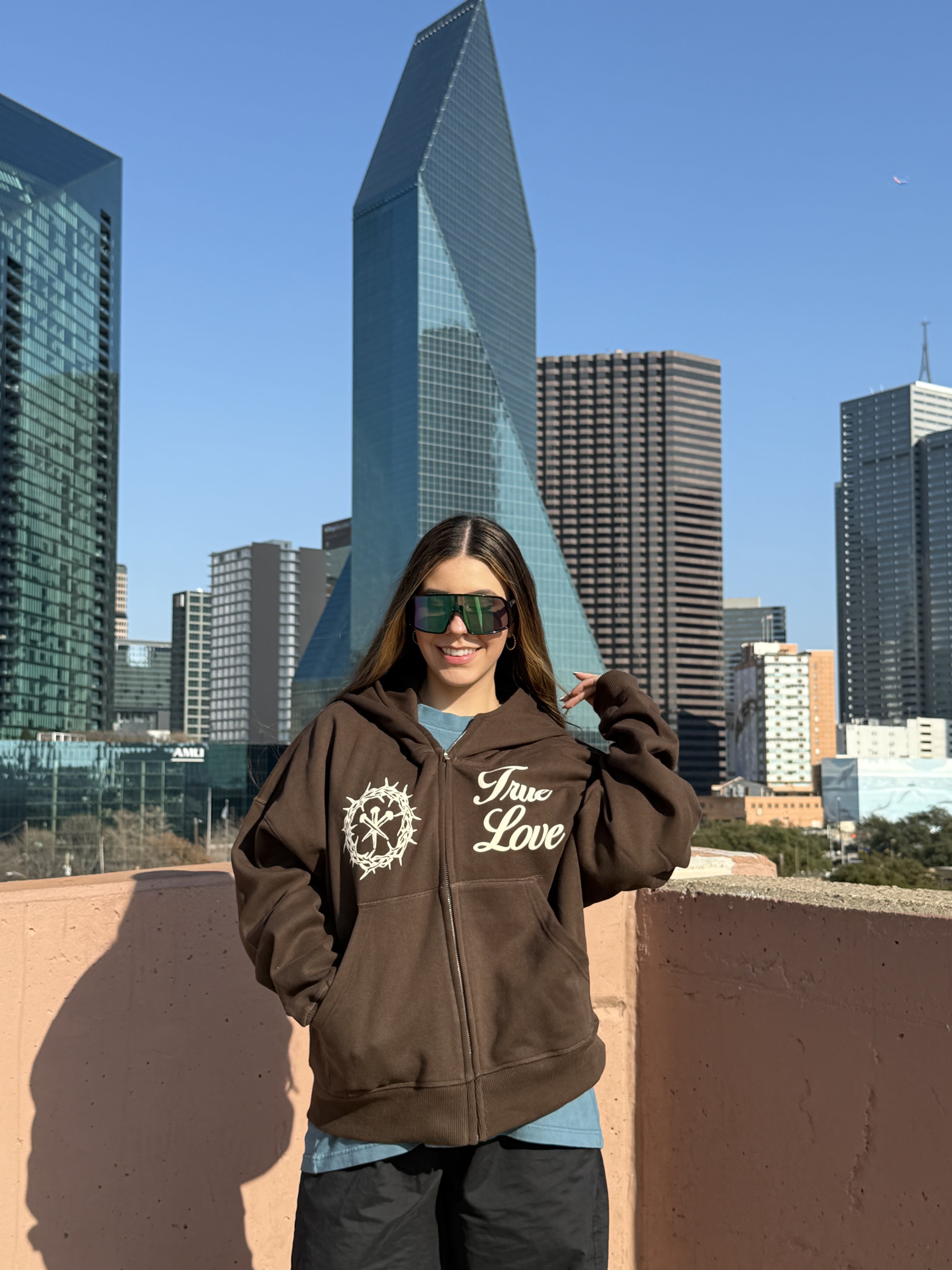 True Love Zip-Up - Brown