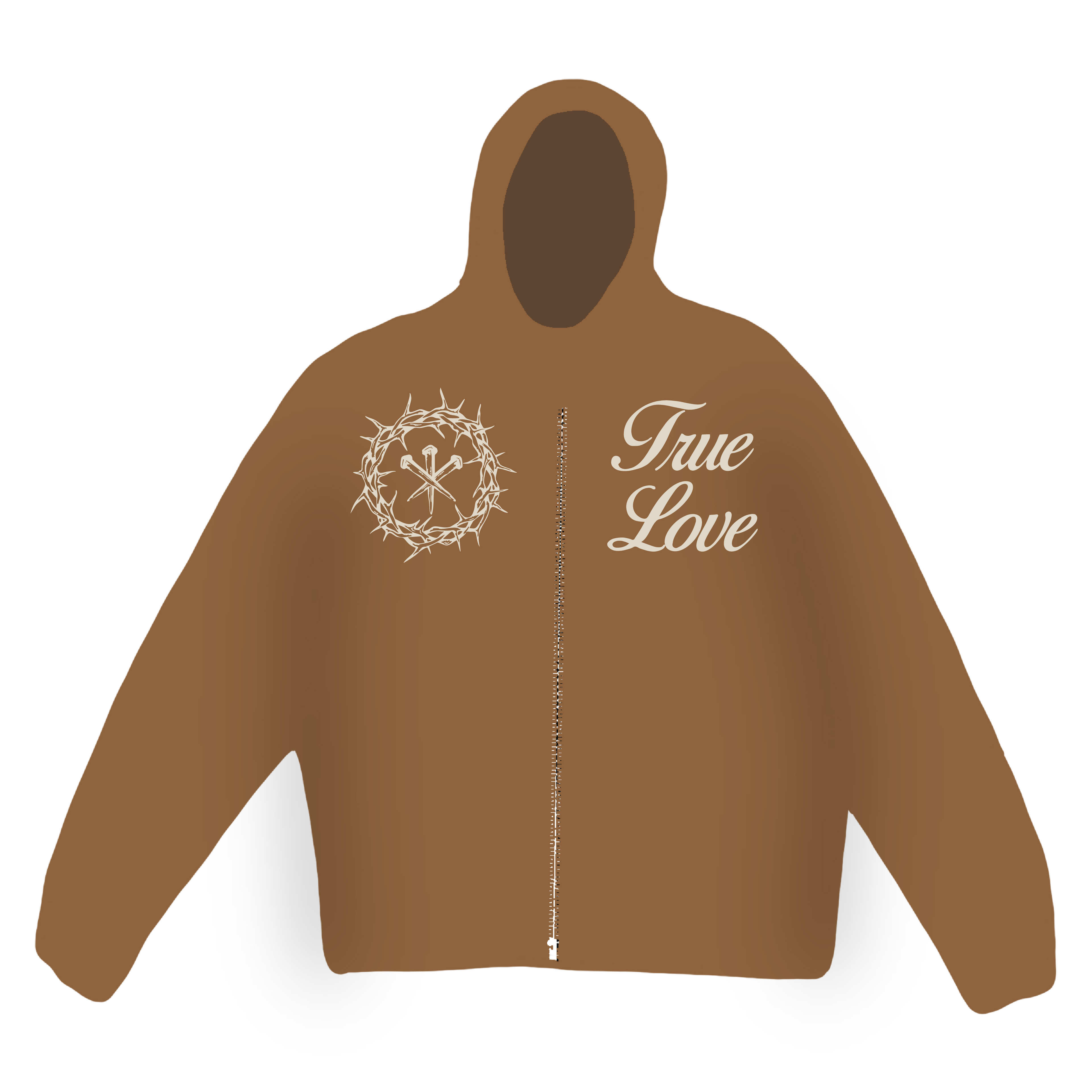 True Love Zip-Up - Brown